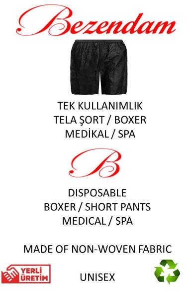 Bezendam Tek Kullanımlık Tela Şort Kullan At Şort Boxer SPA Hamam Şortu Sauna Şortu