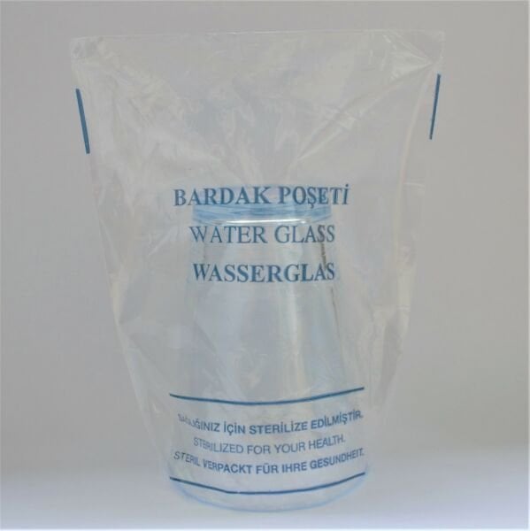 Bardak Poşeti Sterilize Edilmiştir Yazılı Poşet