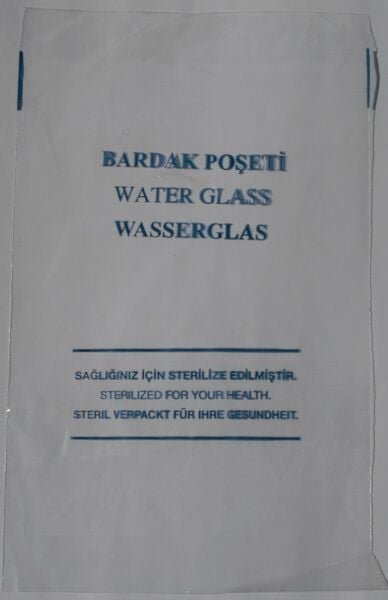 Bardak Poşeti Sterilize Edilmiştir Yazılı Poşet